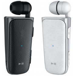 אוזניות Bluetooth עם קליפס וחוט תקשורת נמתח