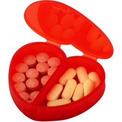 קופסת אחסנה לתרופות  עם 3 תאים בצורת לב