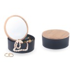 קופסת תכשיטים עם מכסה מבמבוק ומראה
