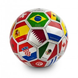 כדורגל מונדיאל עם דגל המדינות המשתתפות 