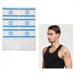 סט  בן 6 חלקים של קעקועי דגל ישראל