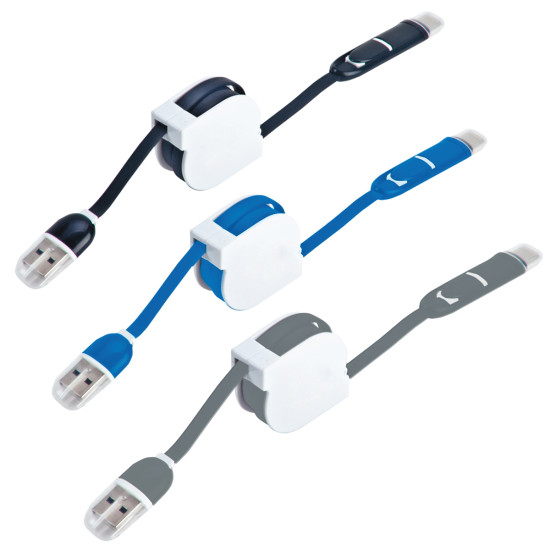 כבל USB מתקפל, 3 מתאמים